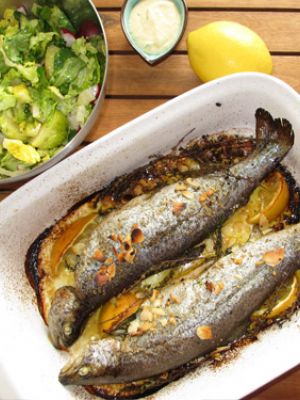 Gebackene Low Carb Forelle