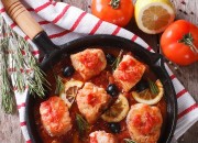 Fischpfanne in Mediterrane Tomatensauce