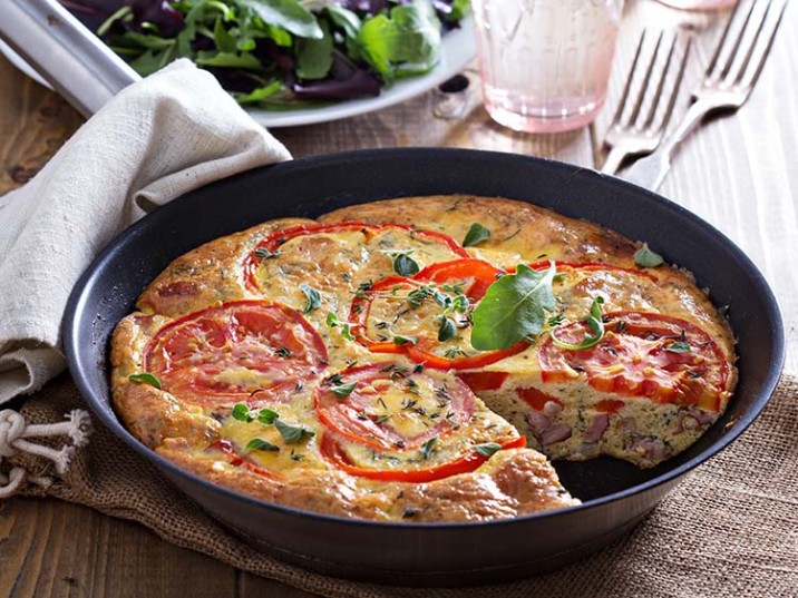 Frittata mit Gemüse und Schinken