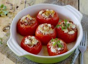 Gebackene Tomaten mit Schinken-Feta-Füllung