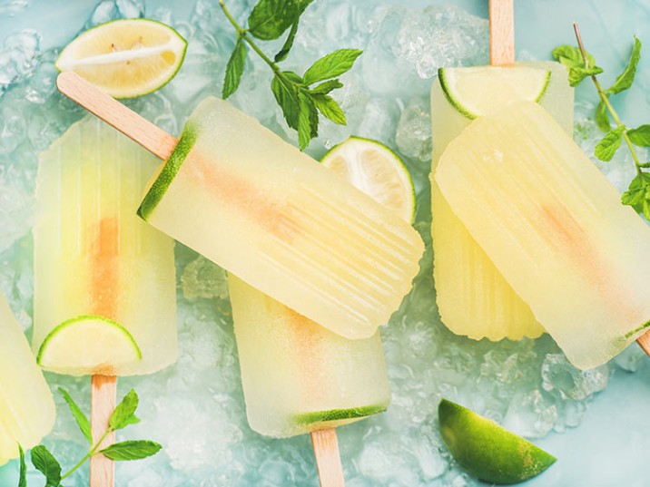 Limetten-Eis am Stiel
