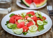 Melonensalat mit Gurke