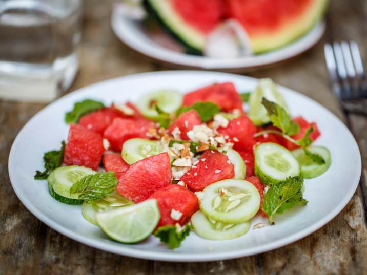 Melonensalat mit Gurke Melonensalat mit Gurke