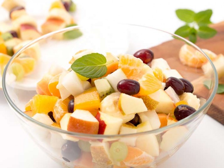 Obstsalat mit roten Trauben Obstsalat mit roten Trauben