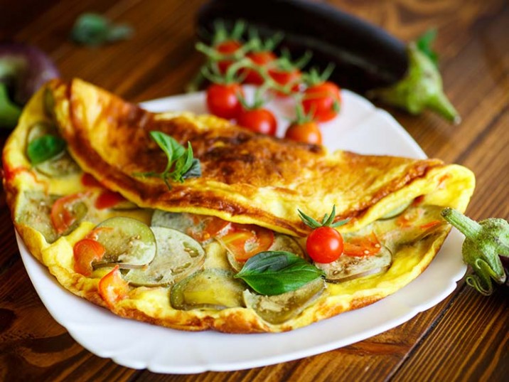 Omelett mit Aubergine und Tomate Omelett mit Aubergine und Tomate