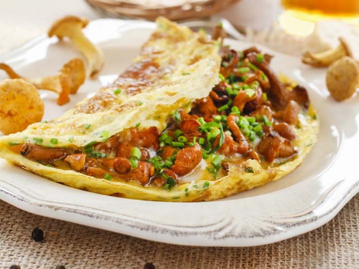 Omelett mit frischen Pfifferlingen Omelett mit frischen Pfifferlingen