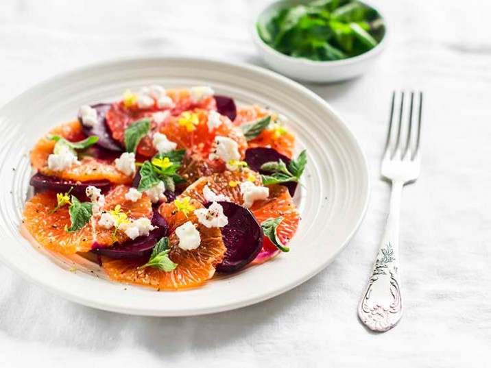 Rote Bete Salat mit Orange und Feta Rote Bete Salat mit Orange und Feta