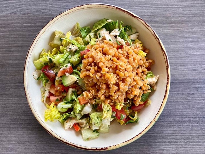 Schneller Linsensalat mit roten Linsen Schneller Linsensalat mit roten Linsen