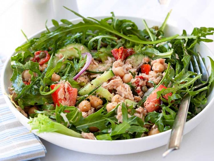 Thunfischsalat mit Kichererbsen und Rucola Thunfischsalat mit Kichererbsen und Rucola