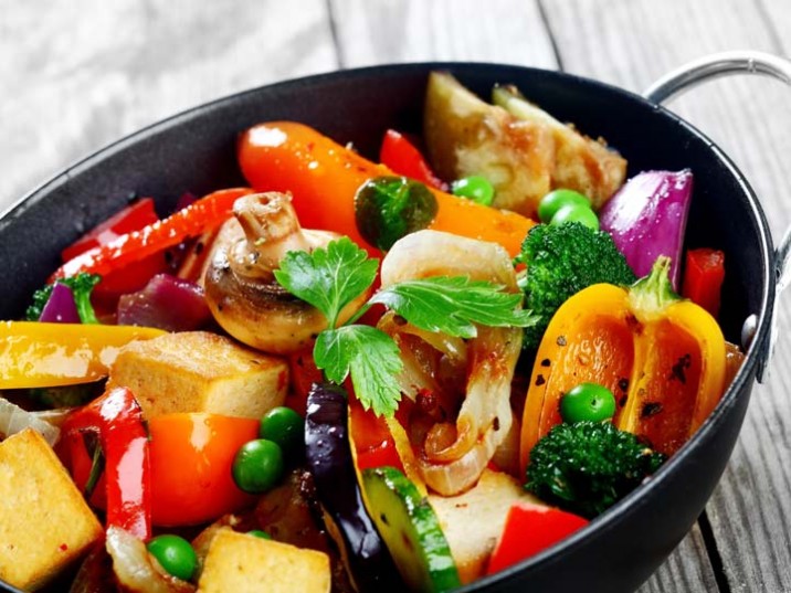 Wokgemüse mit Seitan Wokgemüse mit Seitan