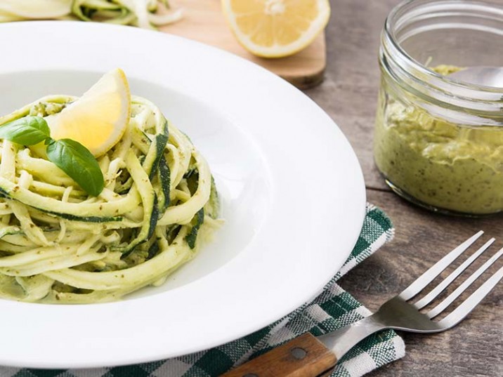 Zucchini-Nudeln mit Pesto Zucchini-Nudeln mit Pesto