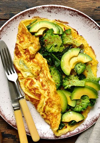 Omelett mit Brokkoli und Avocado