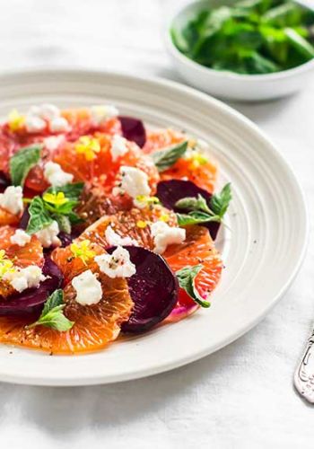 Rote Bete Salat mit Orange und Feta