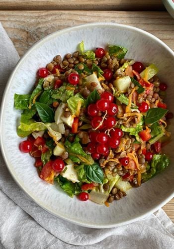 Linsensalat mit Johannisbeeren