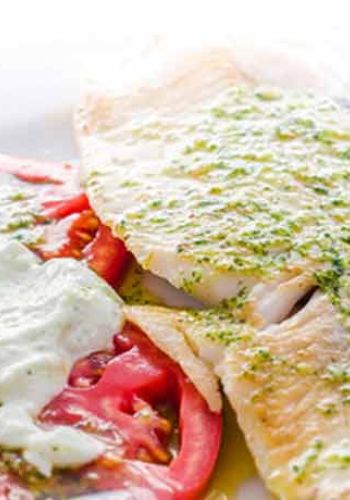Fischfilet auf Pestosauce