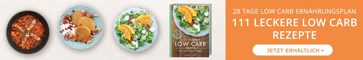 111 LECKERE LOW CARB REZEPTE mit 28 Tage Low Carb Ernährungsplan - Kochbuch mit Hardcover 312 Seiten 