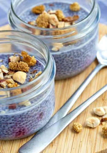 Lavendel-Blaubeer Chia Samen Pudding